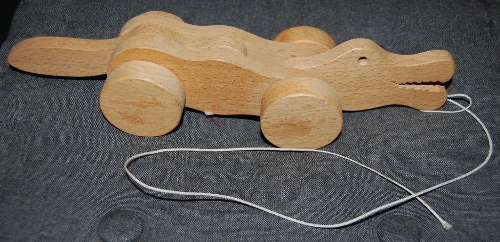 Jouet en bois (Crocodile à tirer), Enlèvement ou Envoi, Comme neuf, Jouet à Pousser ou Tirer