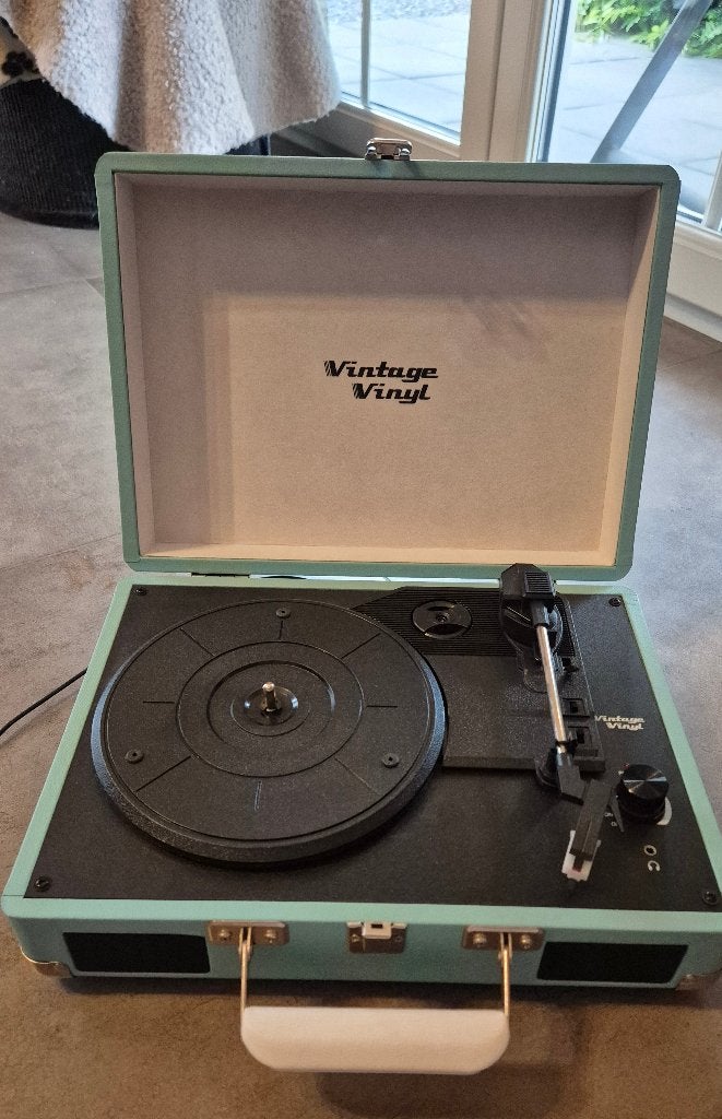 Vintage vinyl koffer draagbare platenspeler, Audio, Tv en Foto, Platenspelers, Ophalen of Verzenden, Gebruikt, Platenspeler