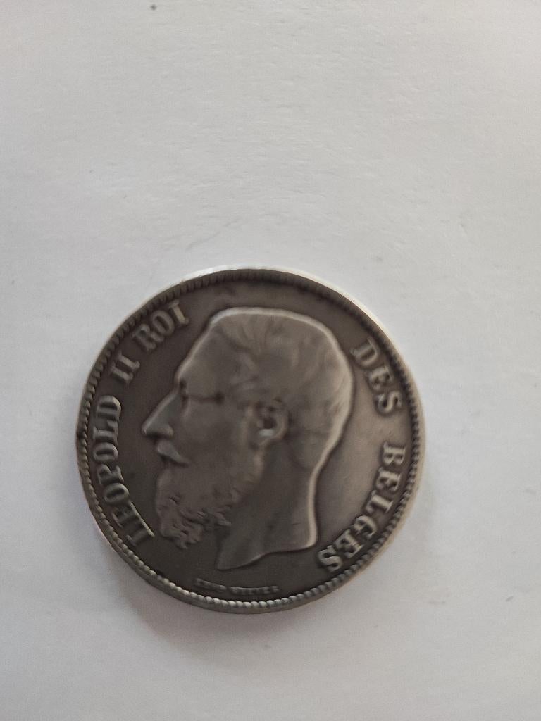Pièce de 5 franc Léopold II 1869, Postzegels en Munten, Ophalen of Verzenden, Frankrijk, Losse munt, Zilver