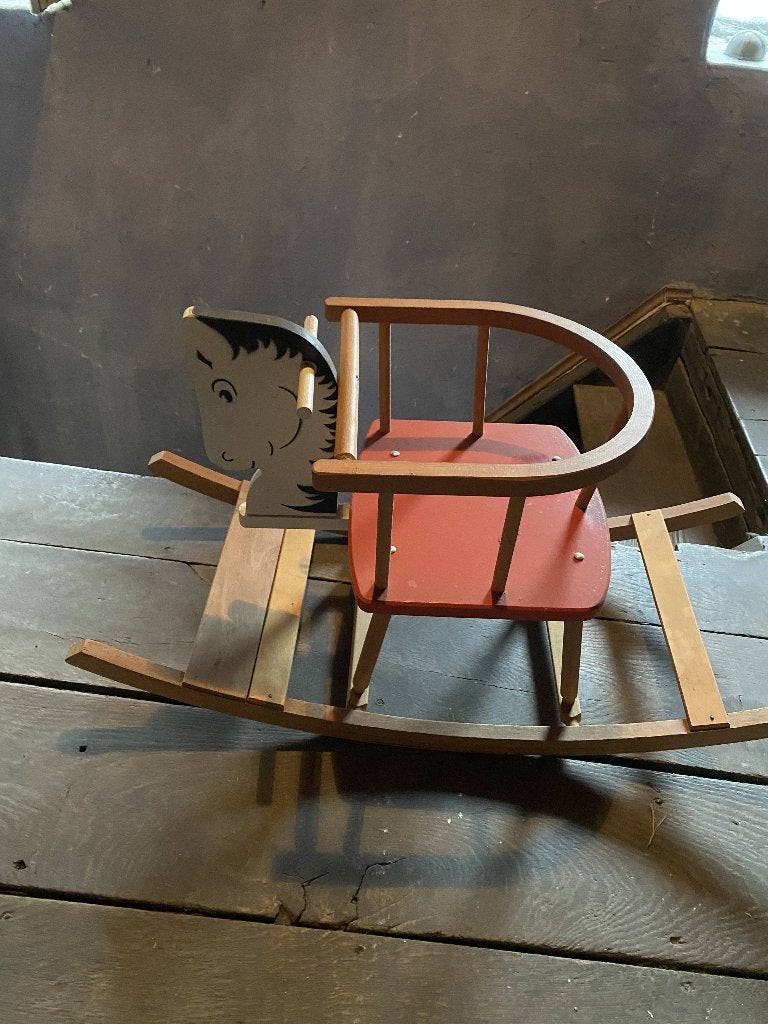 Cheval à bascule en bois vintage, Enlèvement, Utilisé