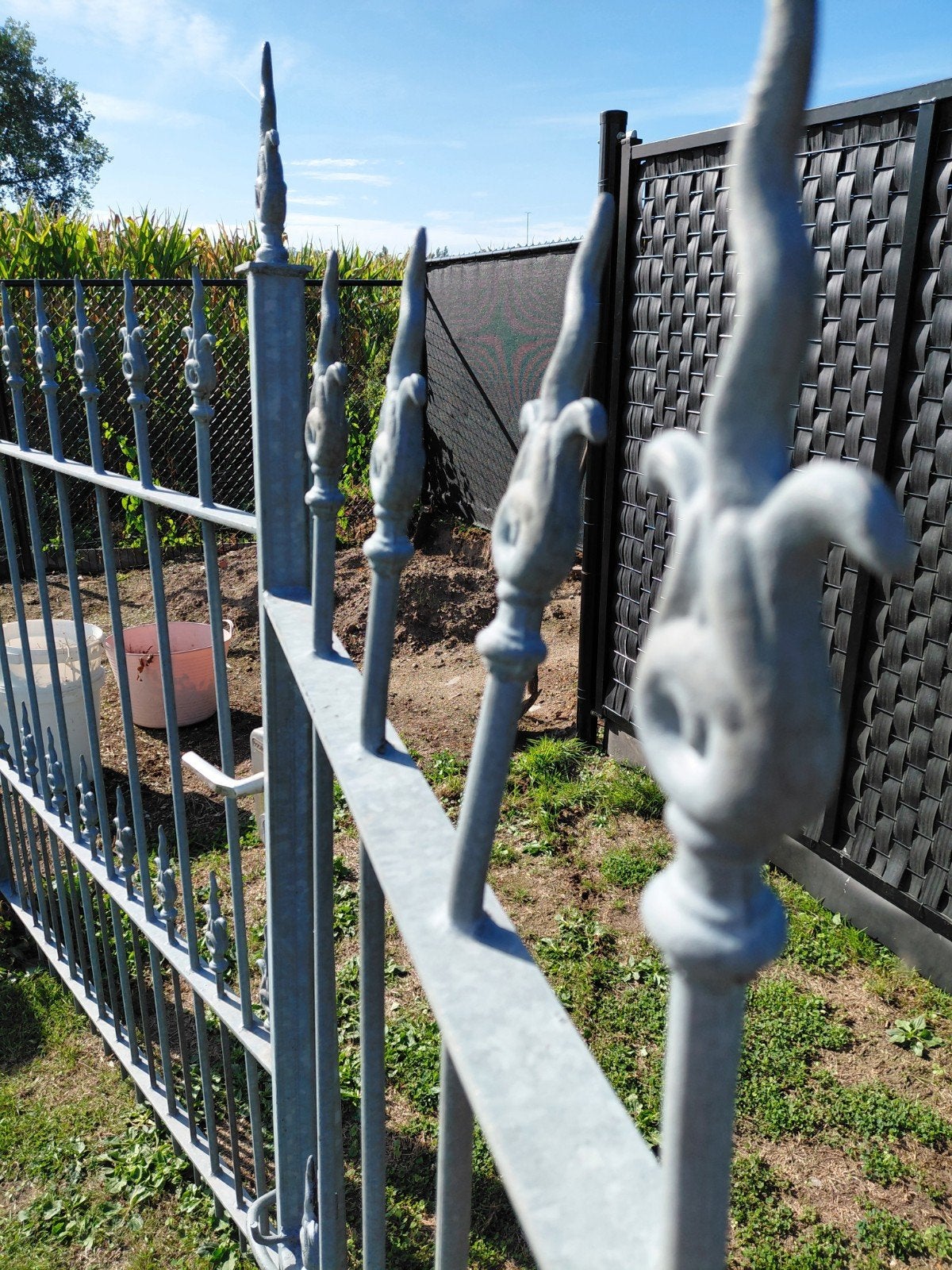 smeedijzeren dubbele poort 3,50m, Ophalen, Met poort, Gebruikt, Sierhekwerk