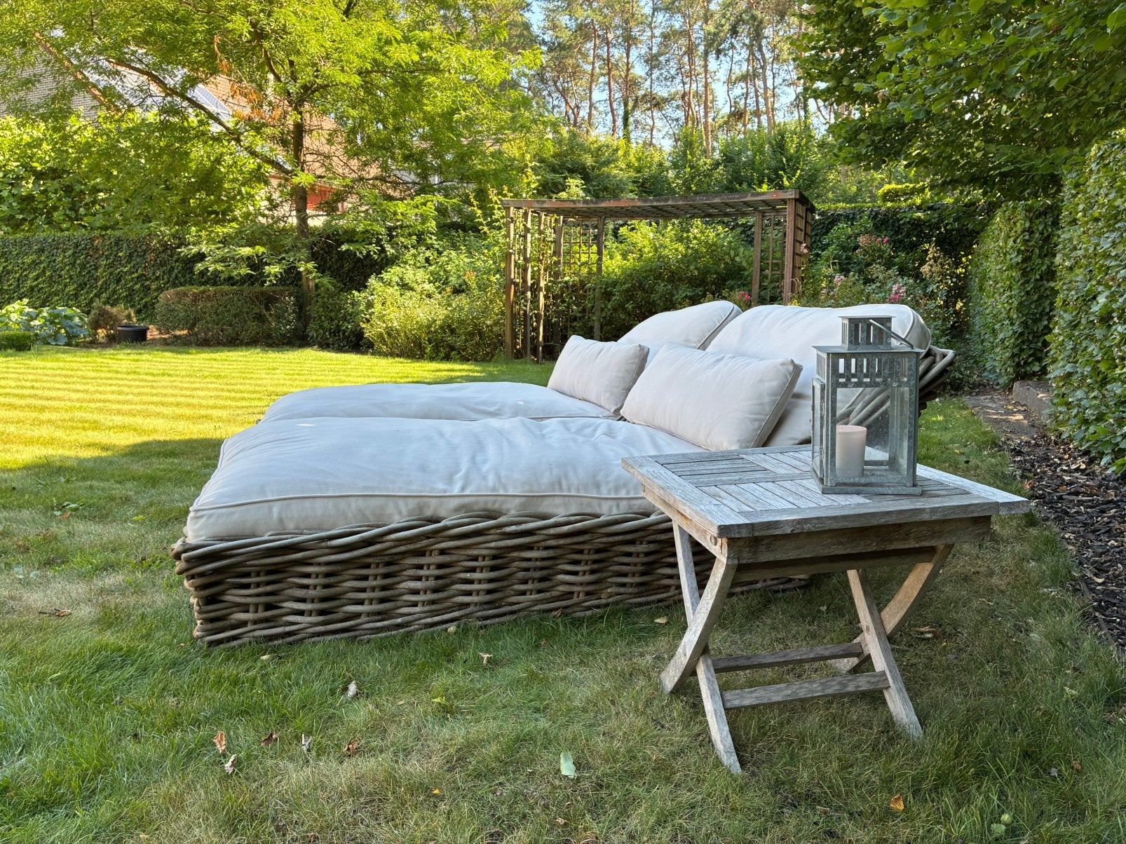 Prachtige ligbedden te koop, Jardin & Terrasse, Chaises longues, Enlèvement, Comme neuf, Rotin
