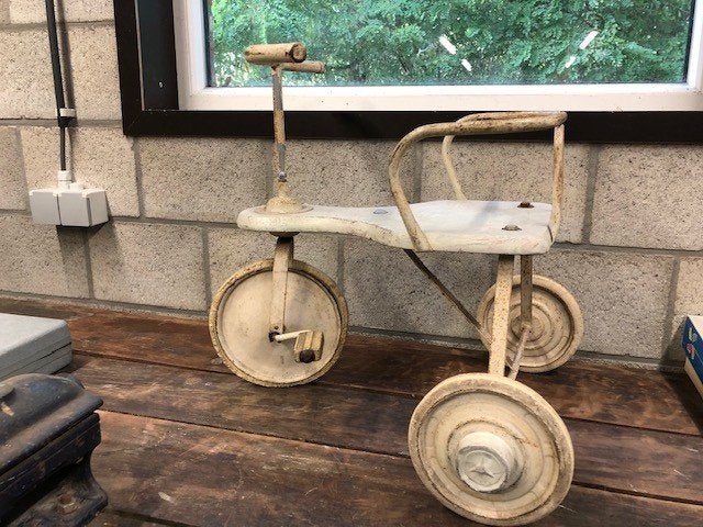 retro vintage kinderfiets wit, Ophalen, Gebruikt, Overige merken, Zijwieltjes