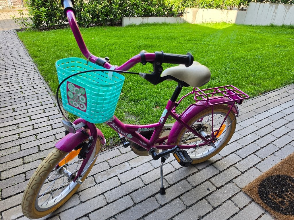 Kinderfiets voor meisjes 3-4 jaar tot 6 - 7 jaar, Fietsen en Brommers, Ophalen, Terugtraprem, Gebruikt, Patchwork