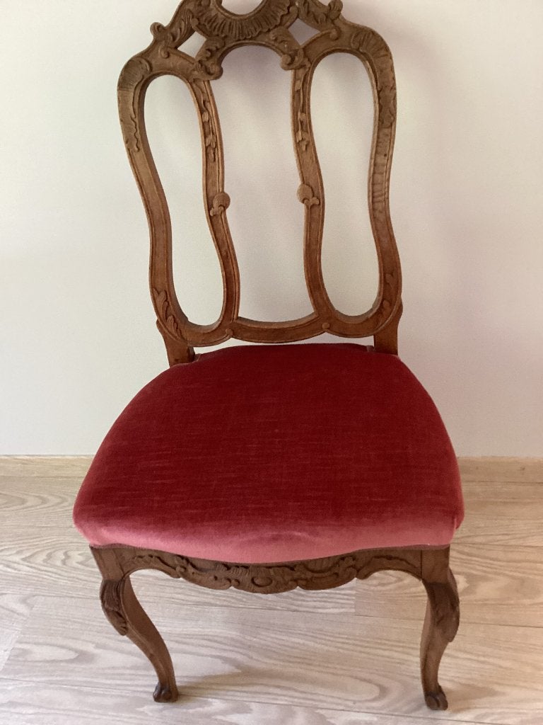 8 stoelen, Maison & Meubles, Chaises, Rouge, Bois, Comme neuf, Enlèvement