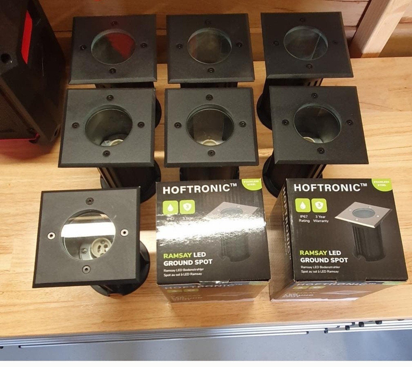9x led grond spot IP67 met zwart/ inox afdekplaatje, Ophalen, Zo goed als nieuw, Armatuur