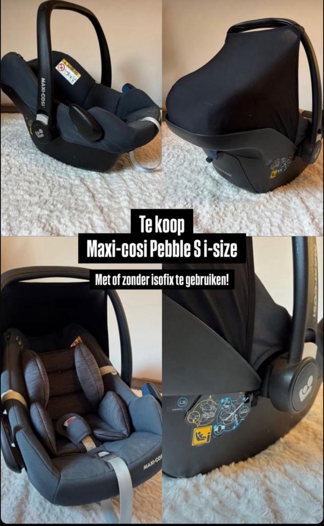 Maxi cosi pebble S i-size + isofox, Kinderen en Baby's, Autostoeltjes, Ophalen, Zo goed als nieuw, Isofix