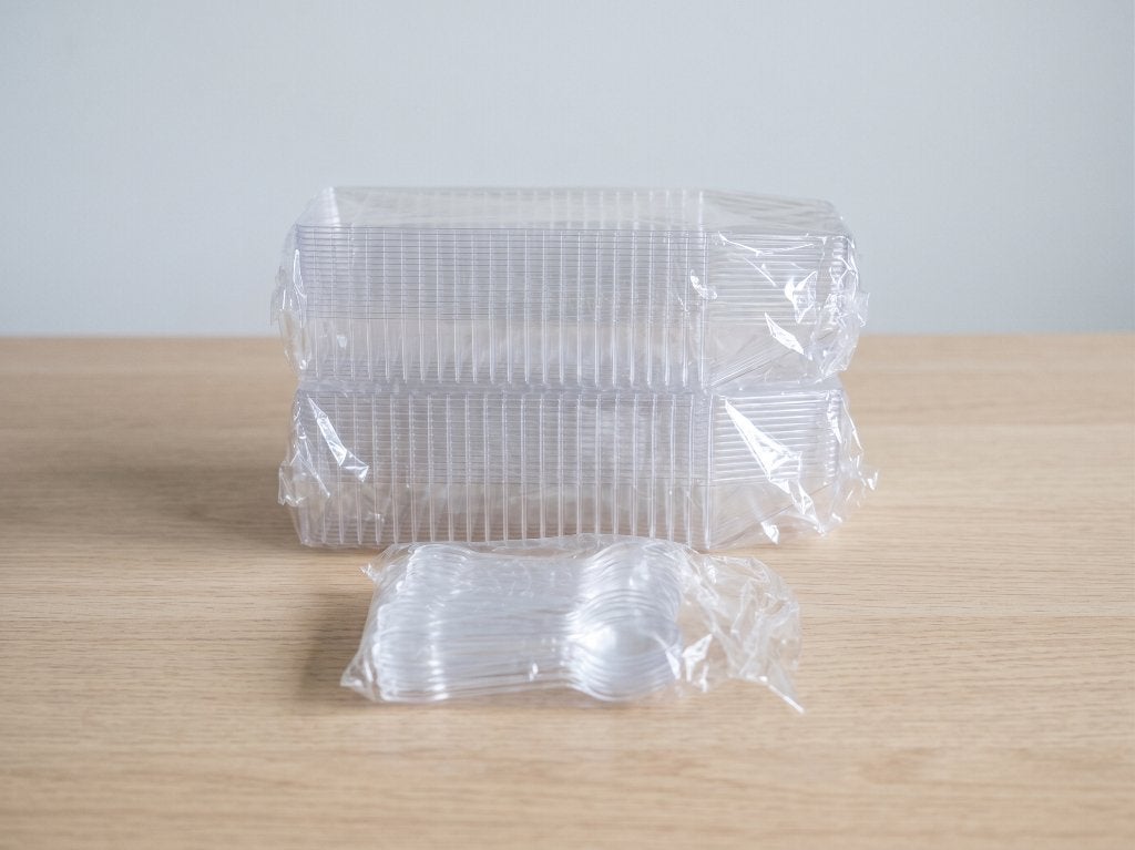 Transparante dessertbakjes met deksels en lepeltjes – nieuw, Overige kleuren, Overige typen, Nieuw, Ophalen of Verzenden