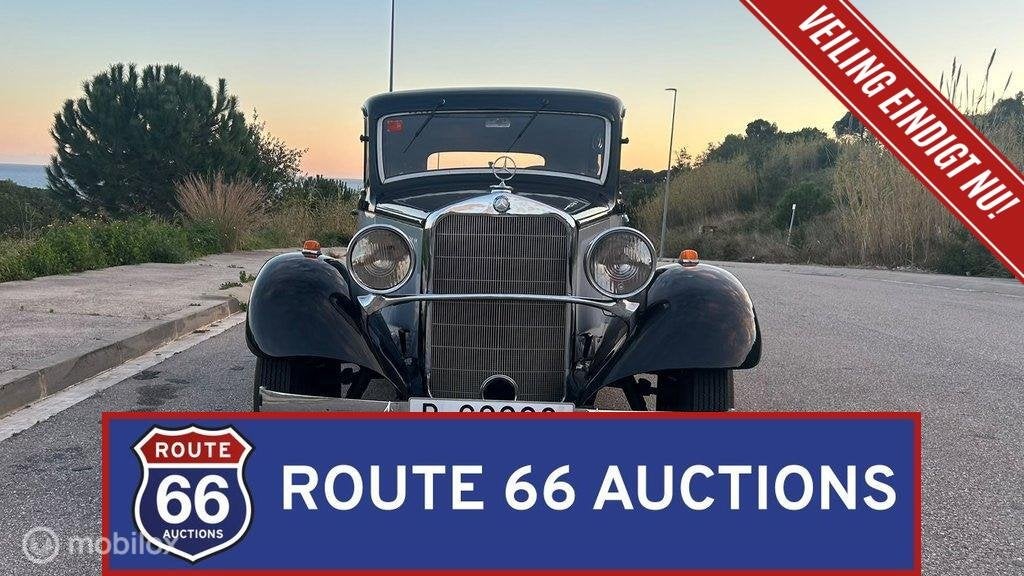 Mercedes-Benz 200 | 1935 | Route 66 Auctions, Zwart, Mercedes-Benz, Bedrijf, Handgeschakeld