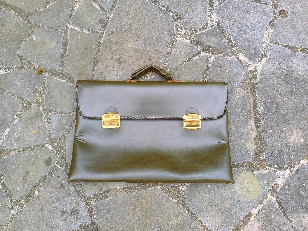 Cartable vintage couleur vert, Enlèvement ou Envoi, Porte-document