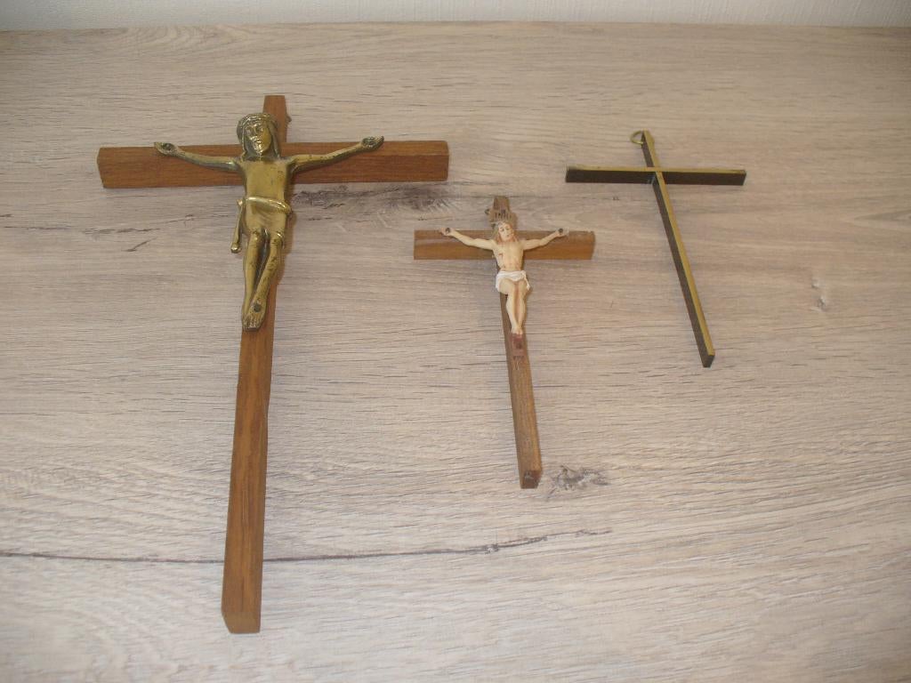 Set 3 kruisjes, Antiek en Kunst, Antiek | Religieuze voorwerpen, Ophalen of Verzenden