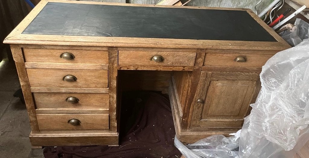 Vintage bureau, Ophalen, Gebruikt, 149 cm, 56 cm