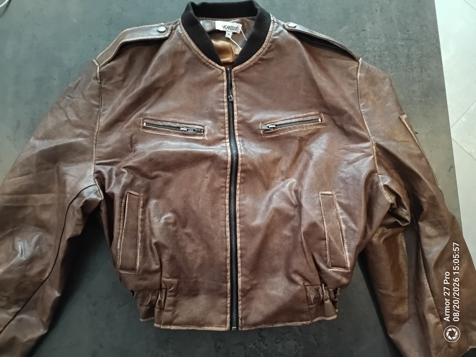 veste en similicuir, Ophalen, Zo goed als nieuw, Maat 38/40 (M), Bruin