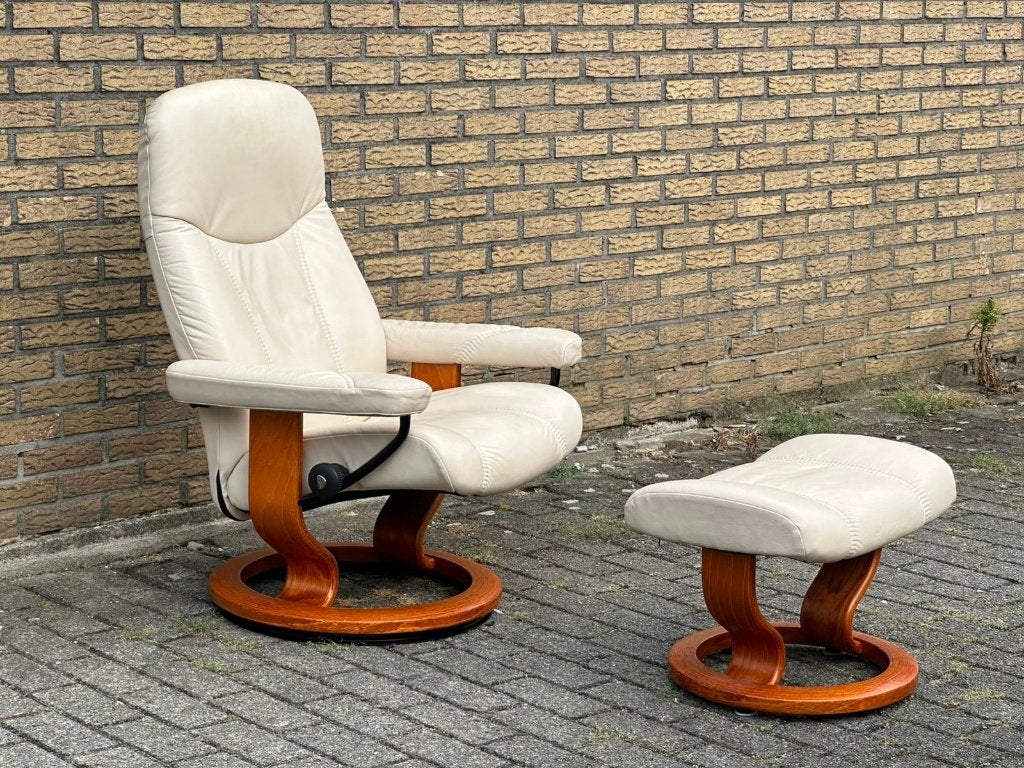 Fauteuil inclinable Neat Stressless Consul avec reposepieds, Enlèvement, Comme neuf, Bois