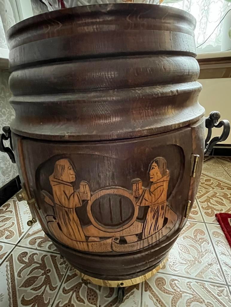 Houten ton met opbergruimte, Antiek en Kunst, Ophalen