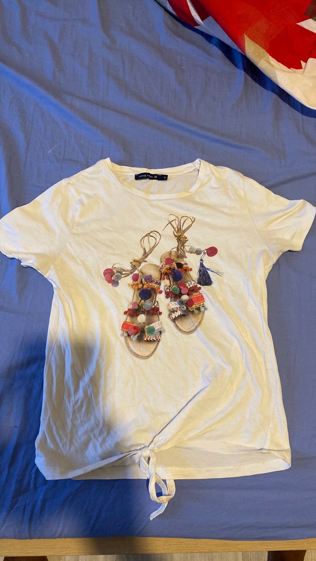 River woods witte t-shirt, Kleding | Dames, T-shirts, Verzenden, Wit, Zo goed als nieuw, Korte mouw