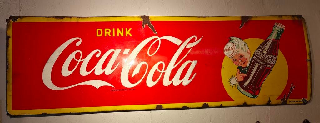 Coca Cola emaille 1955 Nederlandstalig, Enlèvement