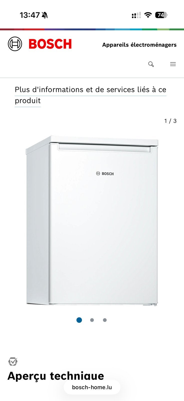 Bosch réfrigérateur KTL15NWFA, Enlèvement, Comme neuf