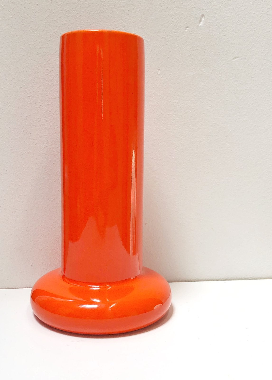 Vintage ‘70 Space Age SicArt Vaas – Pino Spagnolo (Oranje, Antiek en Kunst, Kunst | Designobjecten, Ophalen, 26 cm, Oranje, Vaas