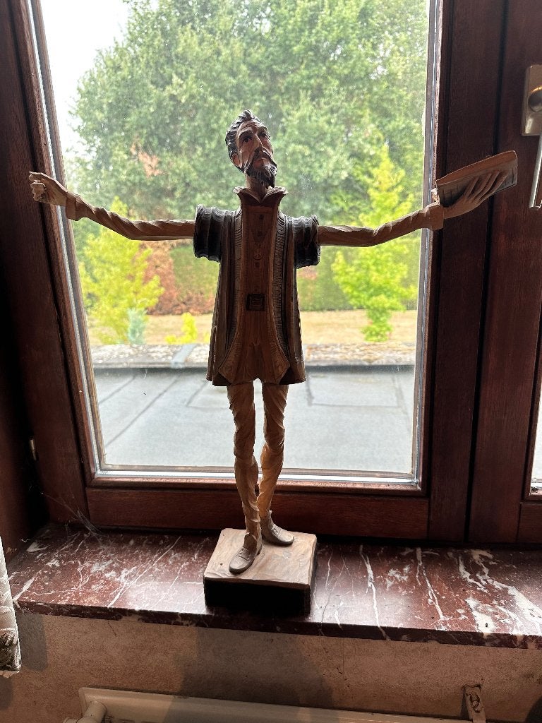Don Quichot houten beeld, Ophalen, 50 - 100 cm, Beeld, Hout