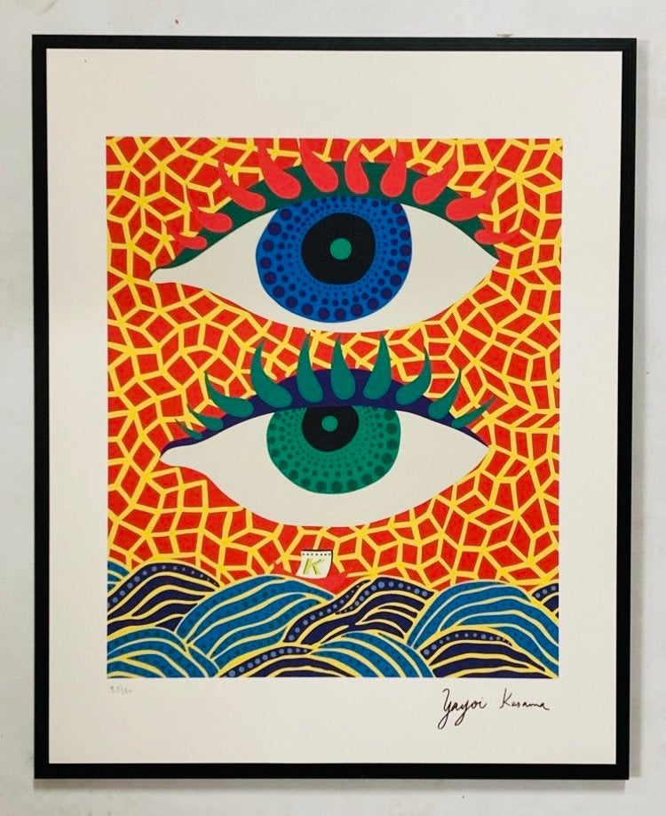 Yayoi Kusama: lithografie 40 bij 50 cm. Ingelijst verkocht, Ophalen of Verzenden, Lithografie