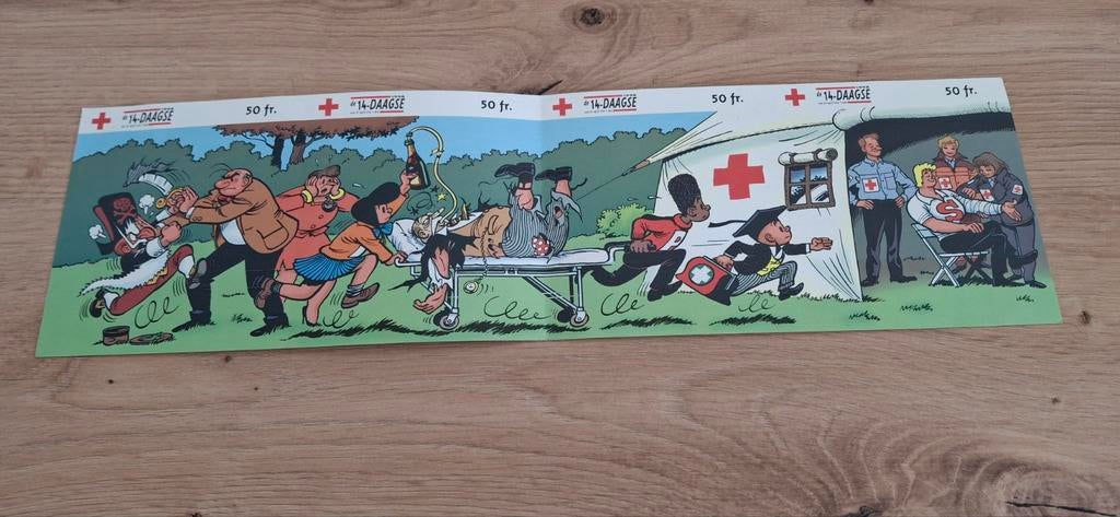Autocollant Croix-Rouge vintage 1998 strip Nero Adhemar, Enlèvement ou Envoi, Comme neuf, Bande dessinée ou Dessin animé