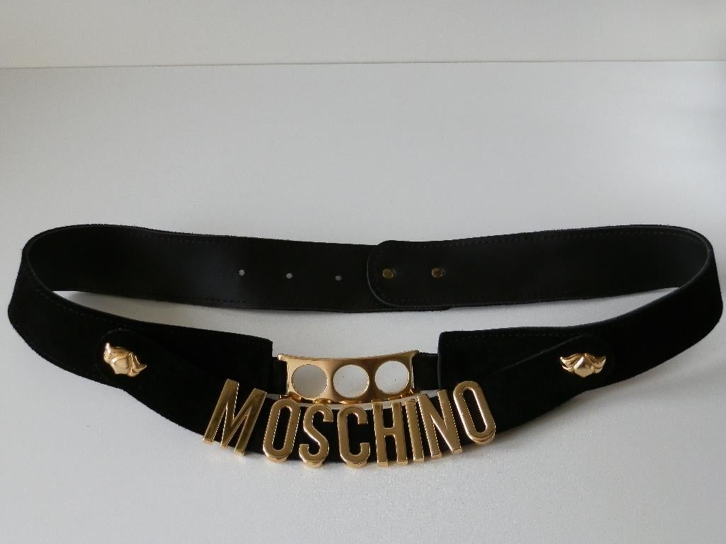 Moschino riem of ceintuur . Vintage. Madonna., 3 tot 5 cm, Echt leder, 90 tot 100 cm, Tailleriem