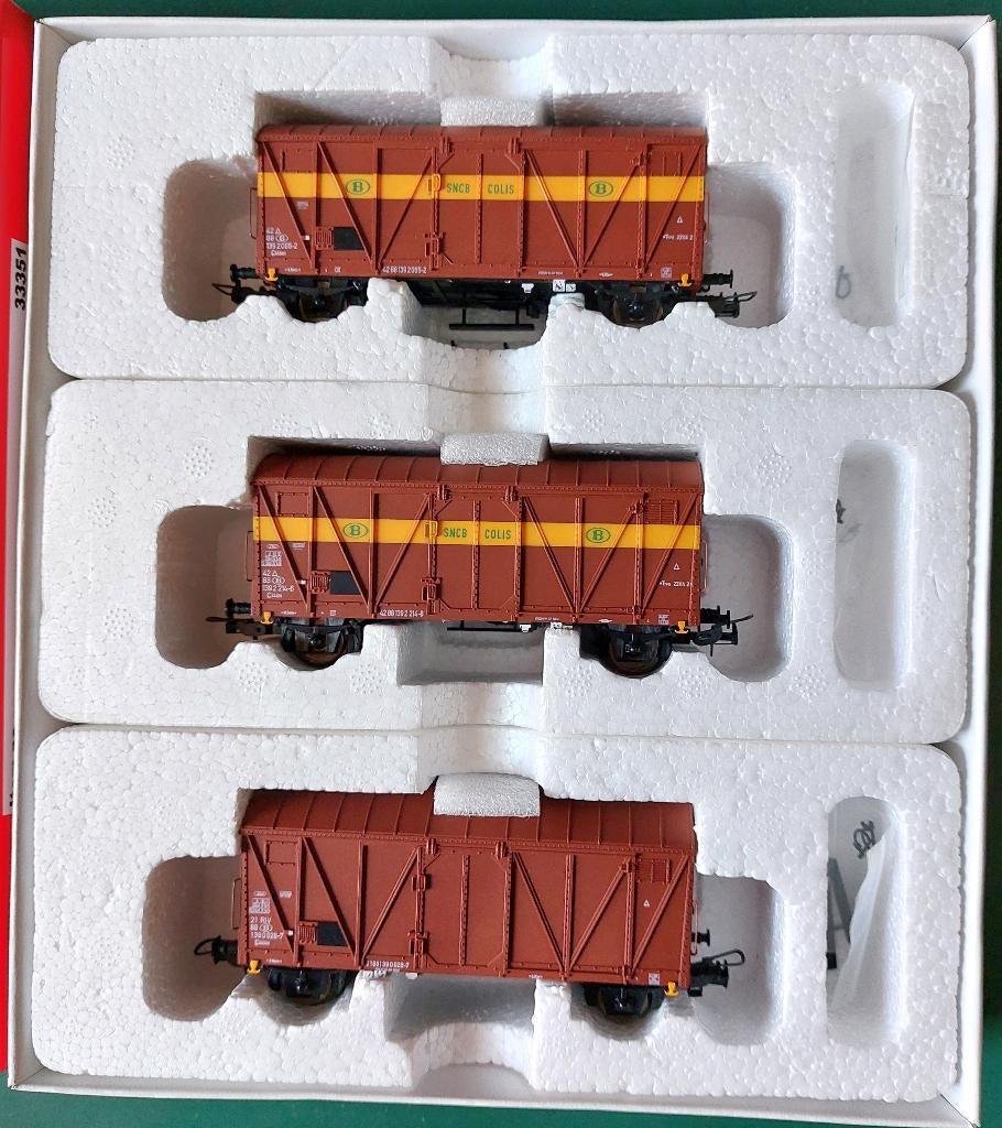 Hobby trade 33351 coffret 3 wagons SNCB NMBS Gkklms, Hobby & Loisirs créatifs, Autres marques, Enlèvement ou Envoi, Wagon, Courant continu