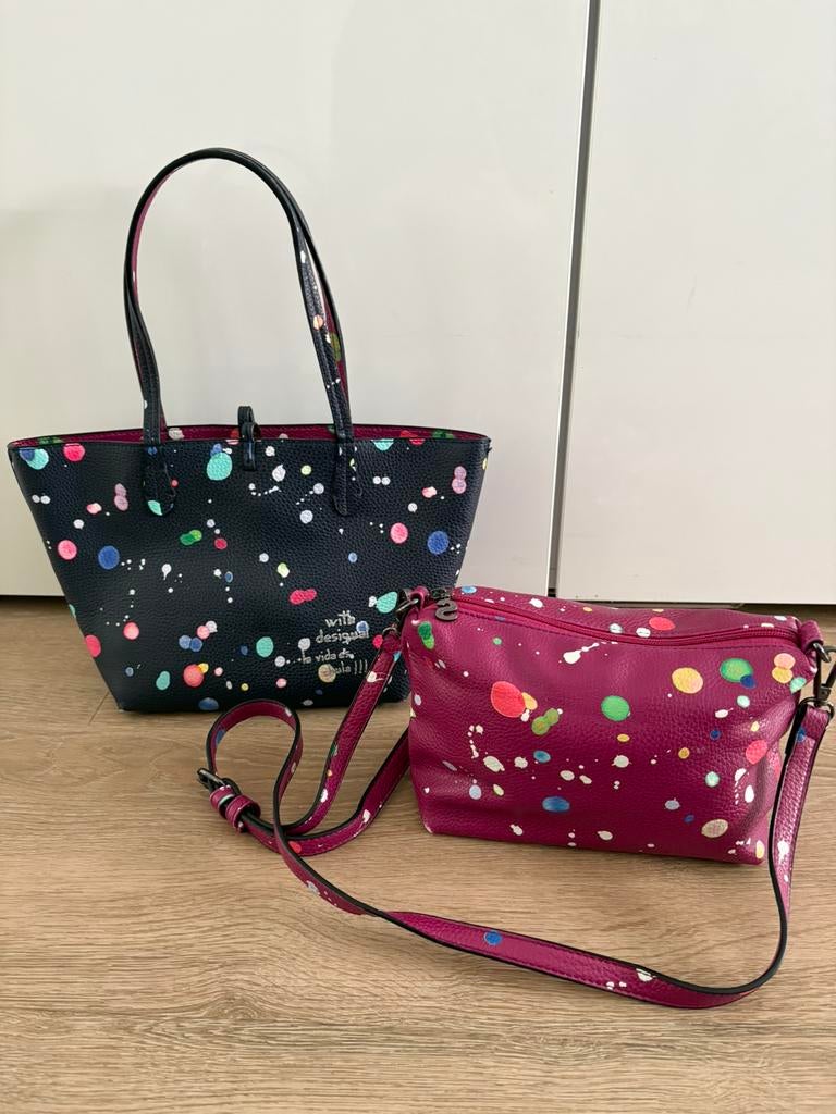 Sac à main + bandoulière Desigual, Enlèvement ou Envoi, Comme neuf, Noir, Sac à main