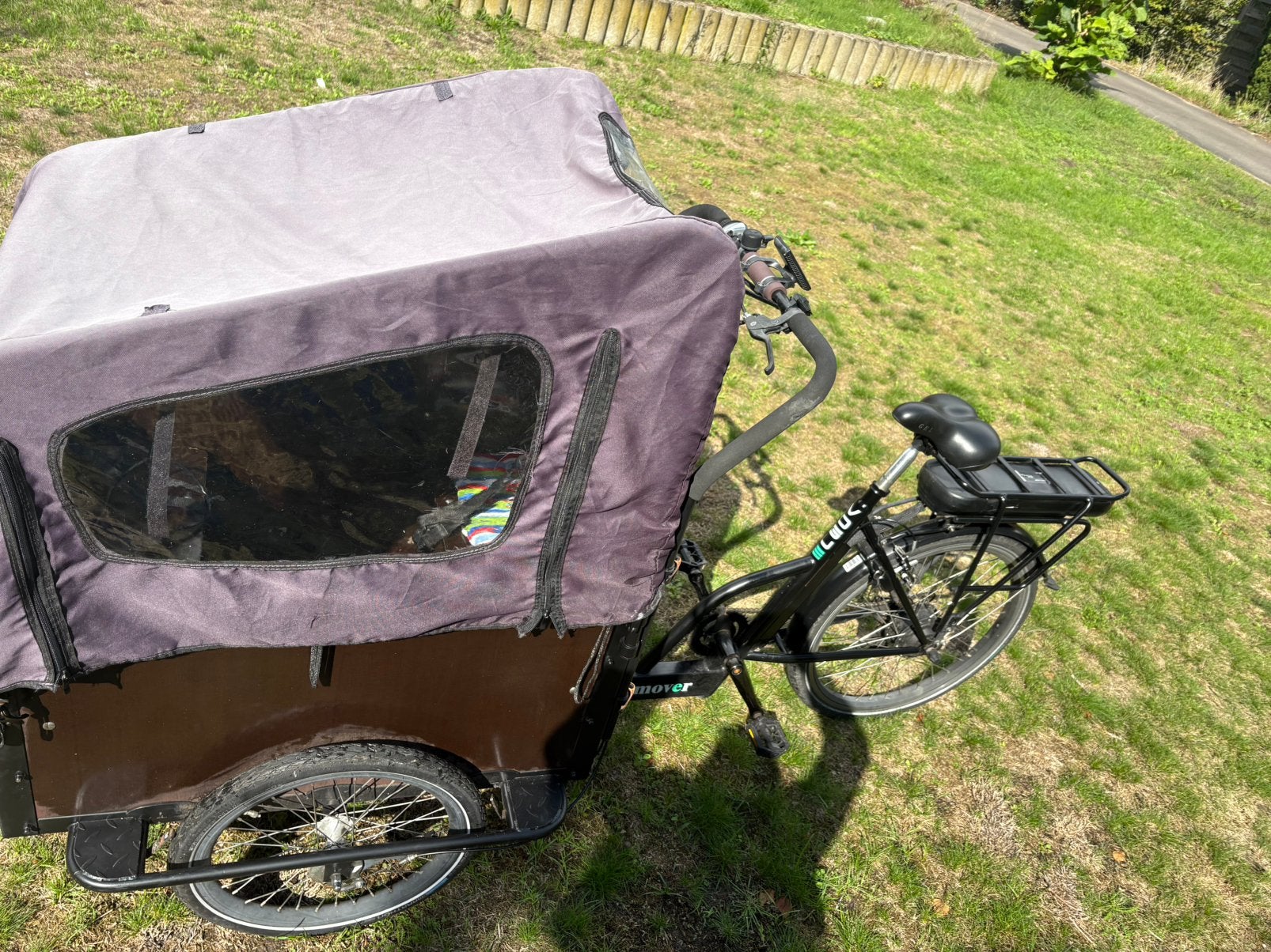 Moet vandaag weg! Elektrische troy bakfiets met huif, Ophalen of Verzenden, Zo goed als nieuw, 4 kinderen of meer, Elektrisch