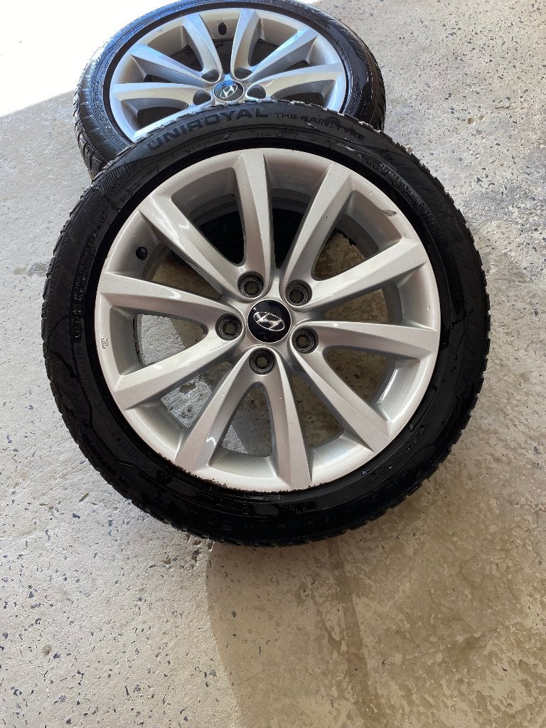 2 Jantes 17'' Origine Hyundai i40 avec pneus neige, Véhicule de tourisme, Enlèvement, Utilisé, Pneus hiver