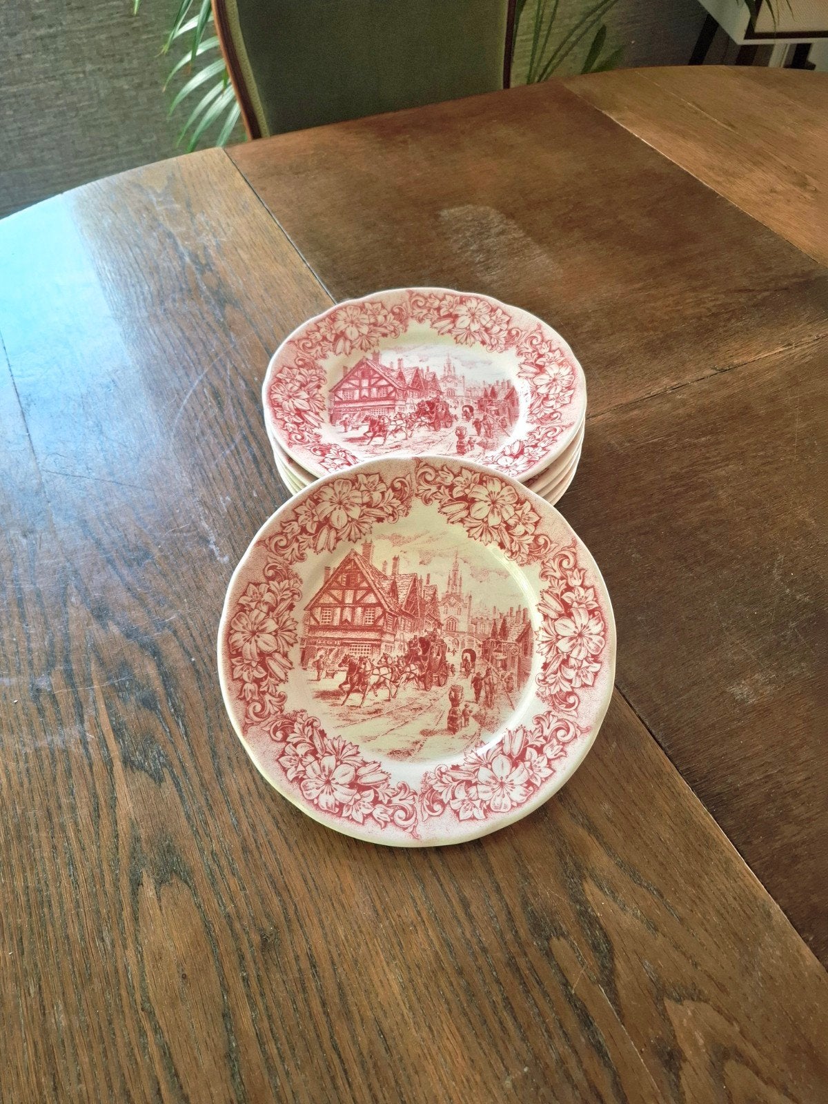 Vintage Italiaanse dinerborden - set van 6, Ophalen of Verzenden, Rood