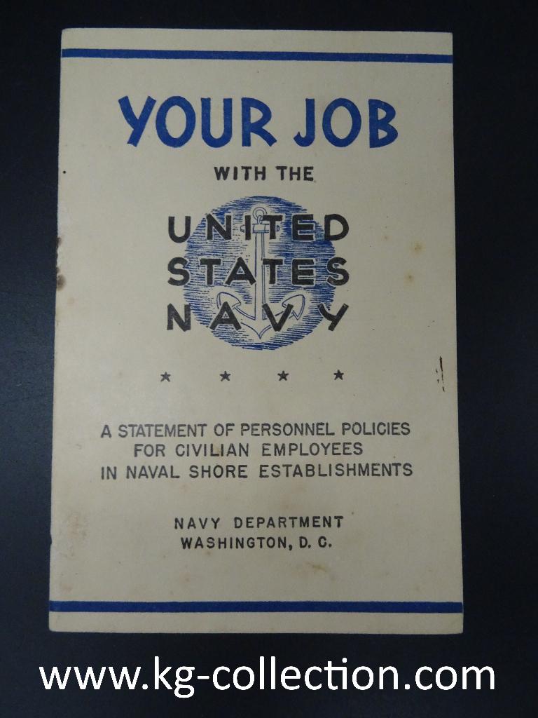 Brochure sur votre travail avec la marine américaine ww2, Enlèvement ou Envoi, Autres, Livre ou Revue