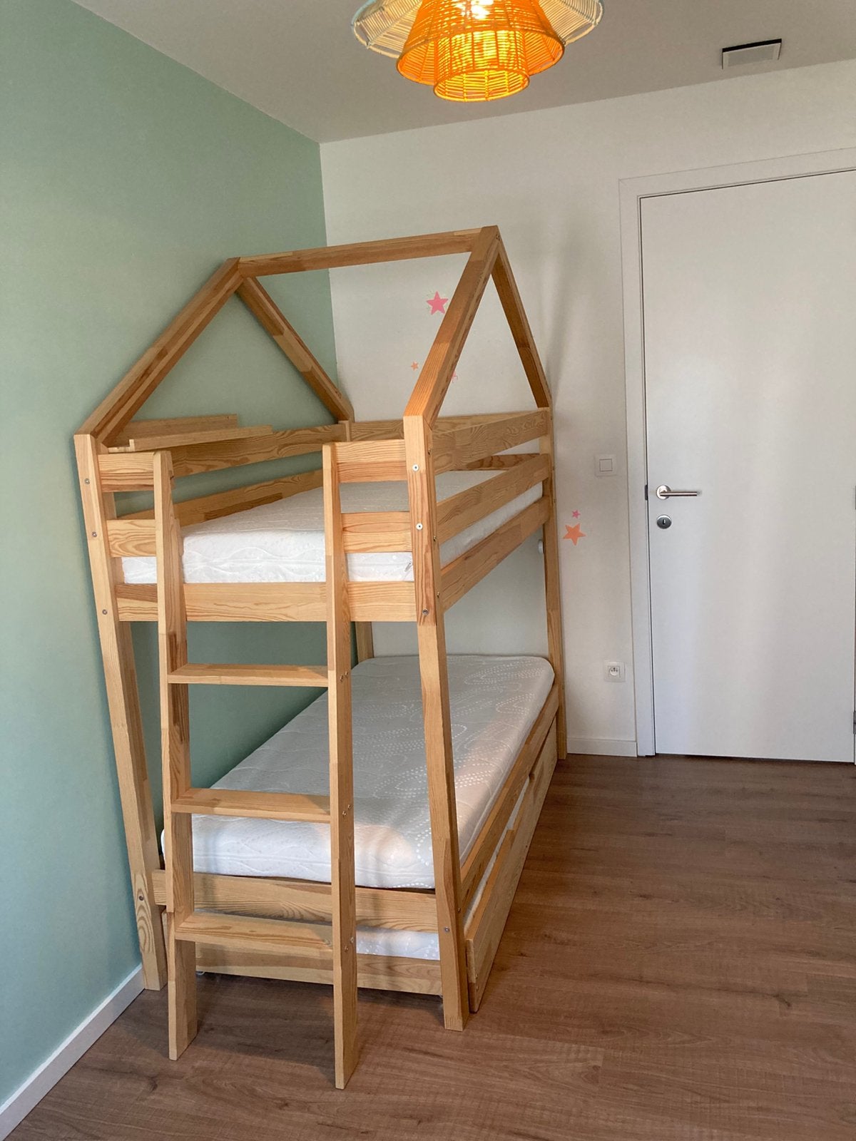 Petit Puk Mickey halfhoog stapelbed – inclusief matrassen, Ophalen, Gebruikt, Stapelbed