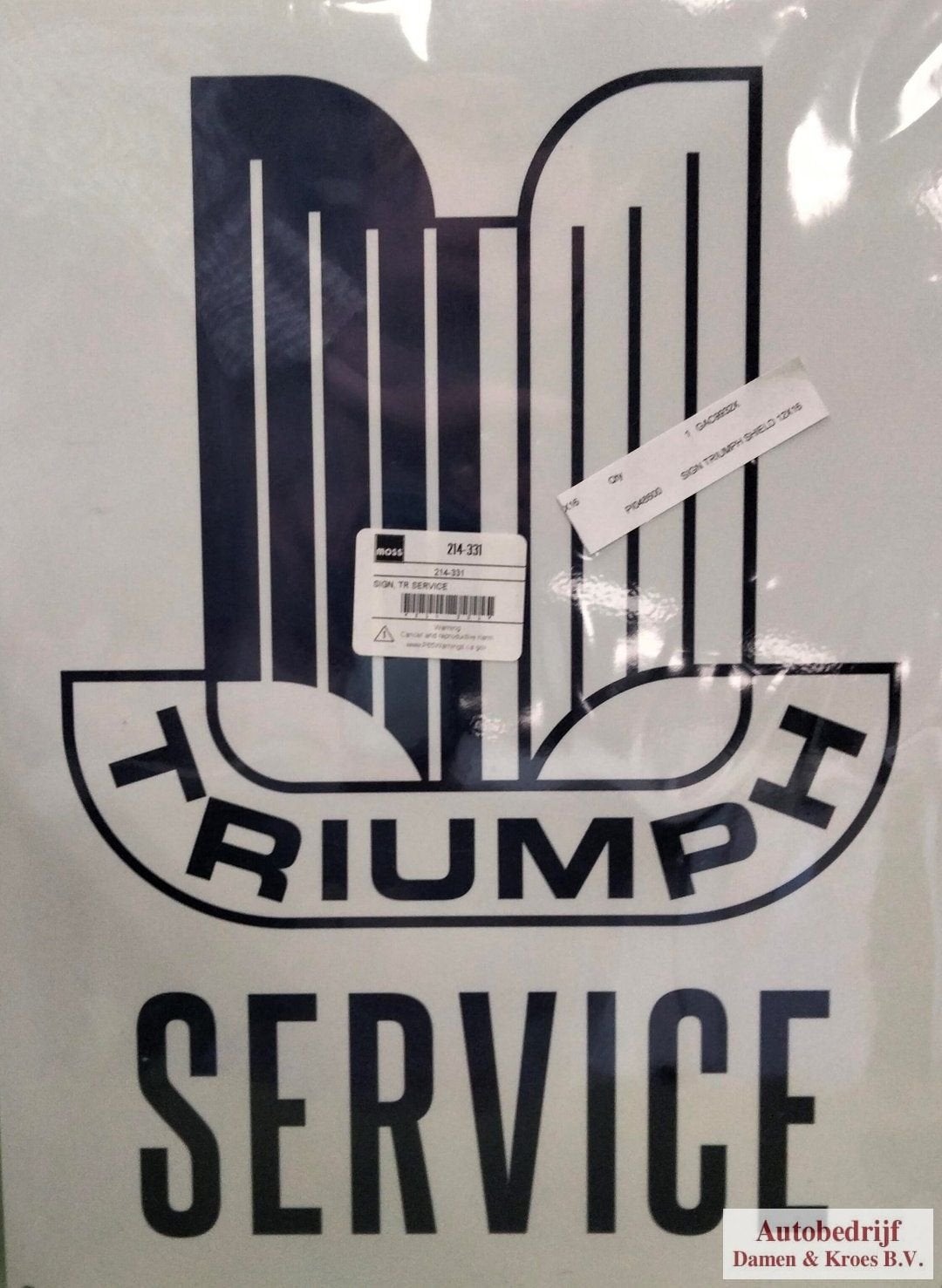 Triumph service schild GAC9932X, -, -, Nieuw, Ophalen of Verzenden