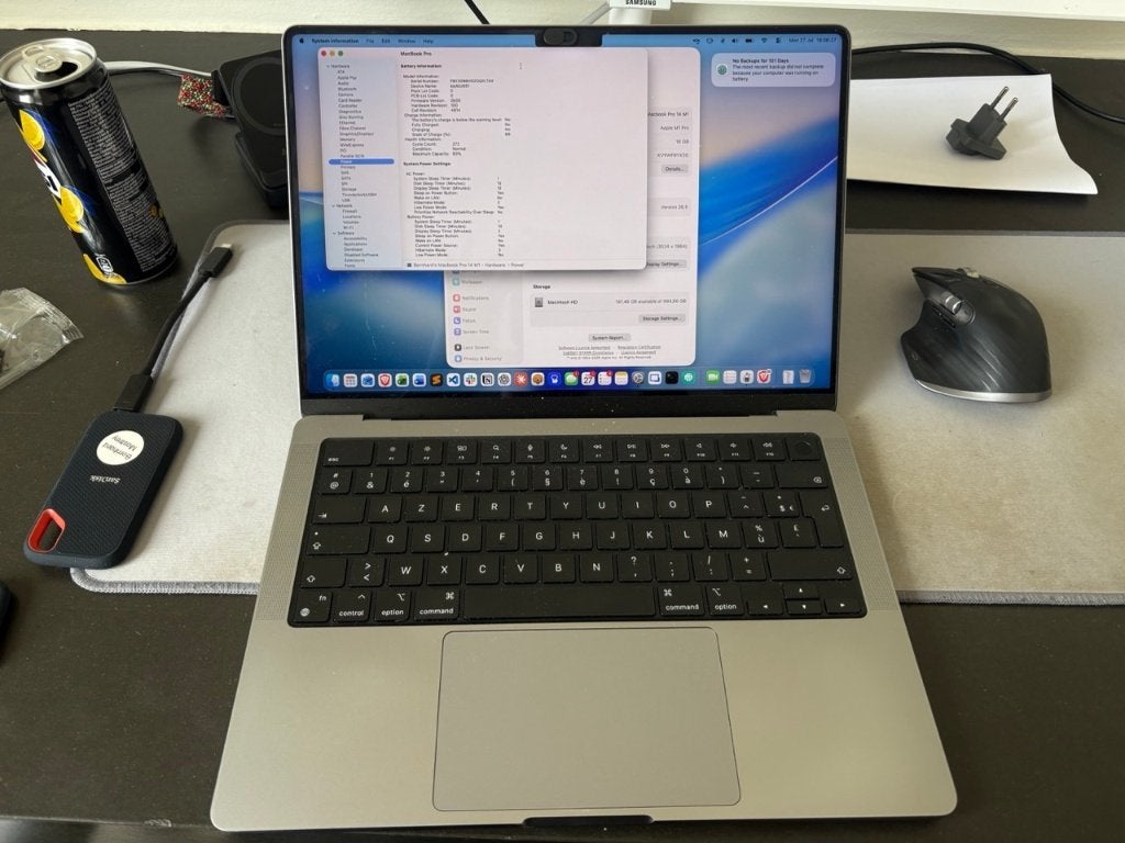 Macbook Pro 14 2021 (M1 Pro, 16GB, 1TB, Azerty), Computers en Software, Apple Macbooks, MacBook Pro, 1 TB of meer, 2 tot 3 Ghz