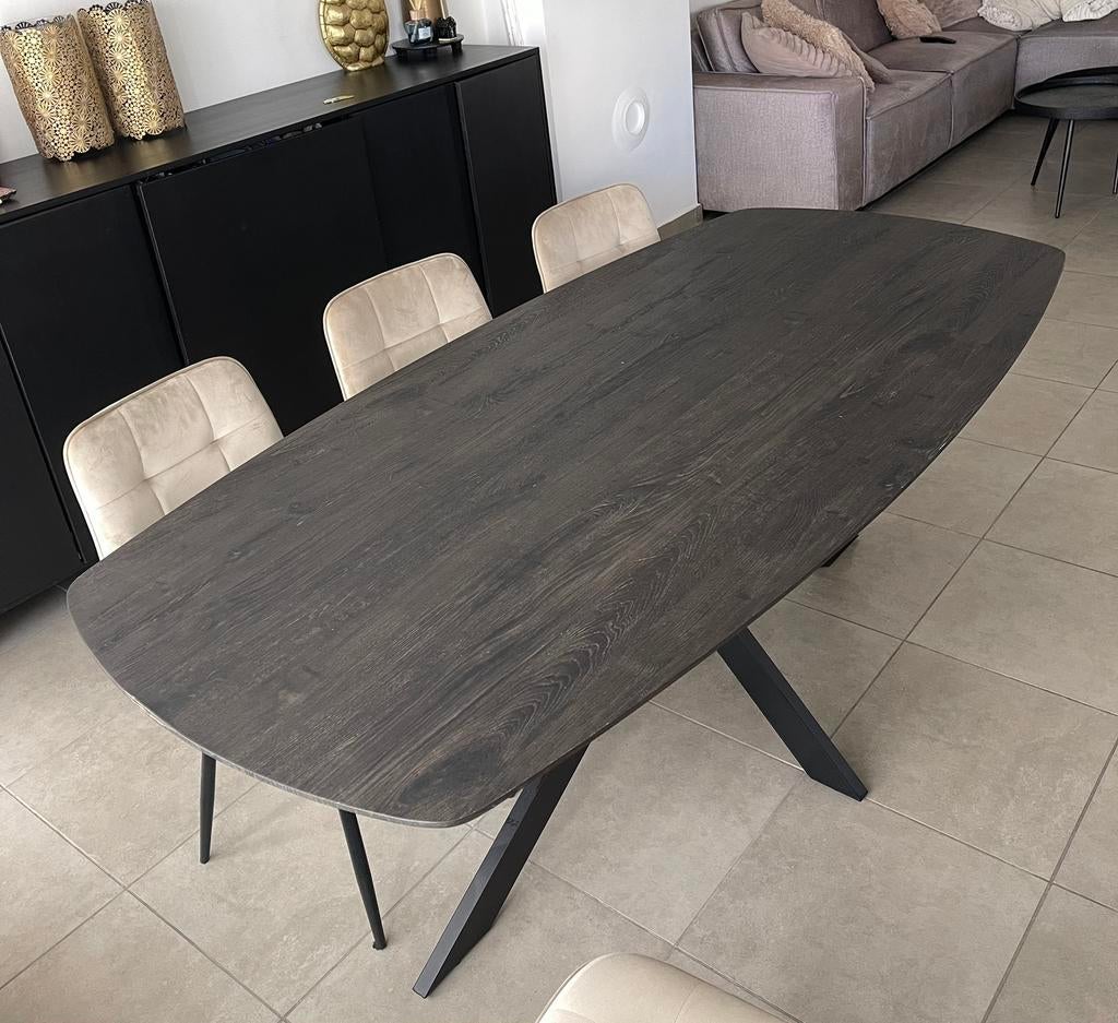 Ovale eettafel, Huis en Inrichting, Tafels | Eettafels, Ophalen, Gebruikt, 50 tot 100 cm, Vijf personen of meer