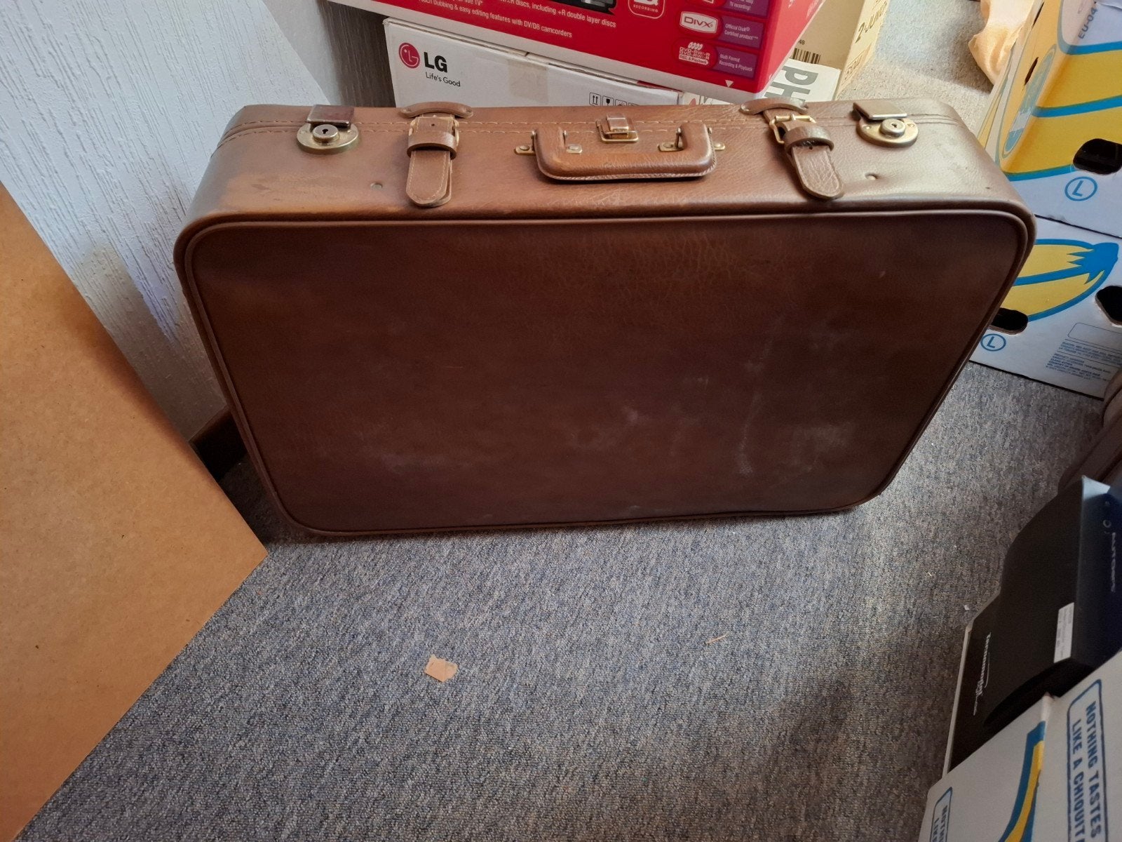Vintage reiskoffer in skai 3 stuks, Handtassen en Accessoires, Koffers, Overige materialen, Gebruikt, 35 tot 45 cm, Ophalen