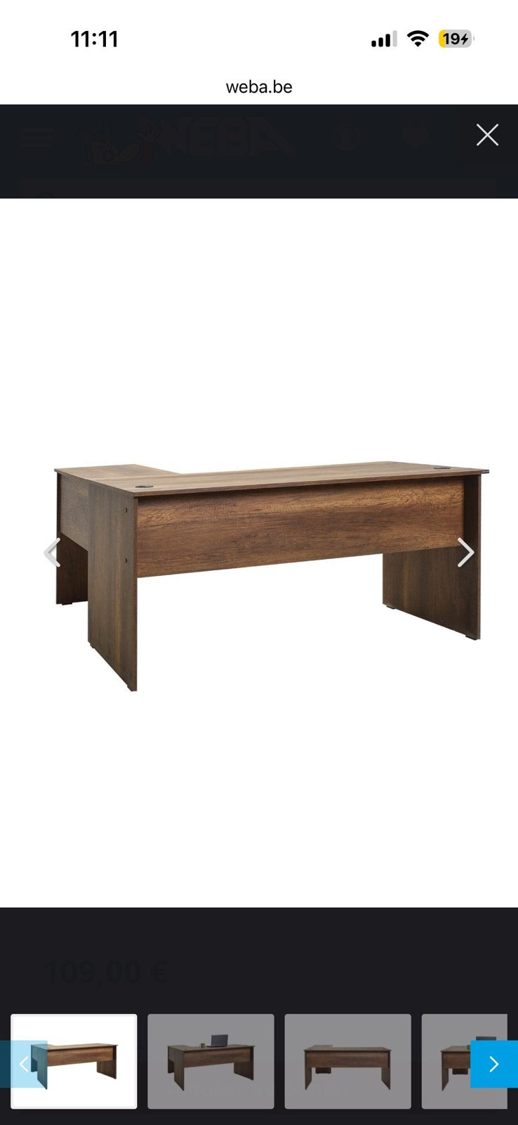 Bureau a angle, Maison & Meubles, Enlèvement, Comme neuf, Bois