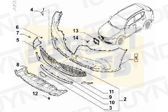Alfa Romeo Tonale voorbumper (te spuiten) Origineel! 1561723, Neuf, -, Alfa Romeo, -