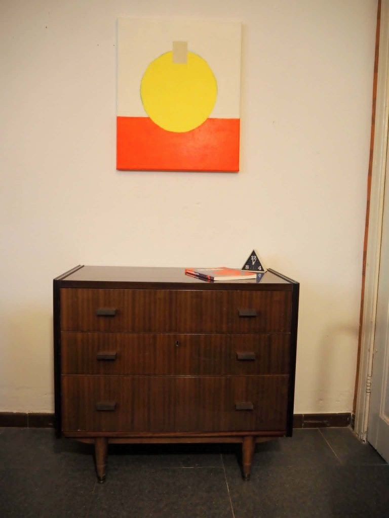 Mid-century ladekast, 1960s, Ophalen, 50 tot 100 cm, Zo goed als nieuw, 3 of 4 laden