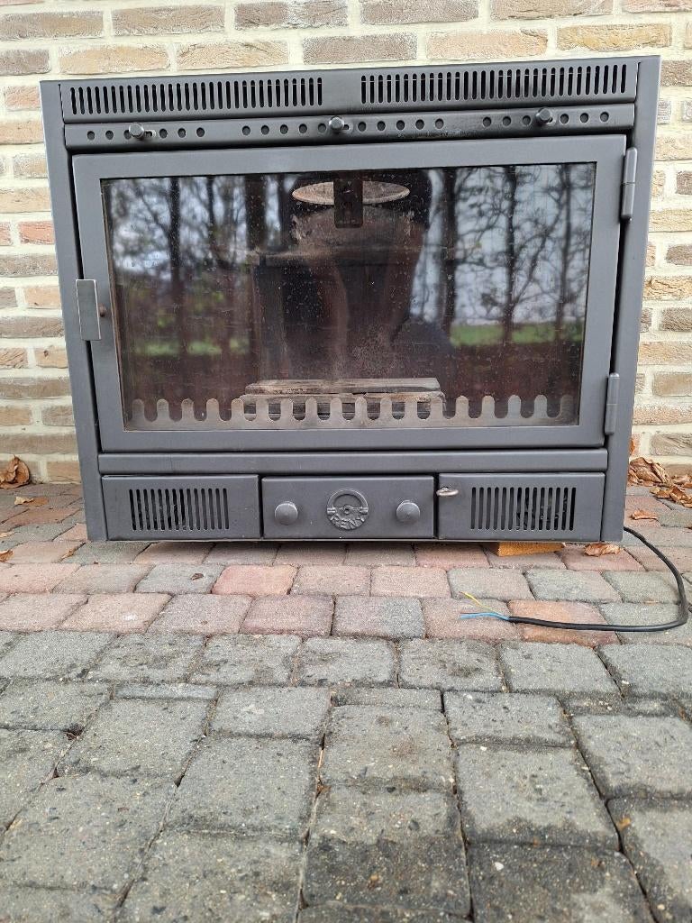 inbouwhaard Reny met ventilatoren incl inbouwkader, Enlèvement, Utilisé, Encastré, Cheminée au bois