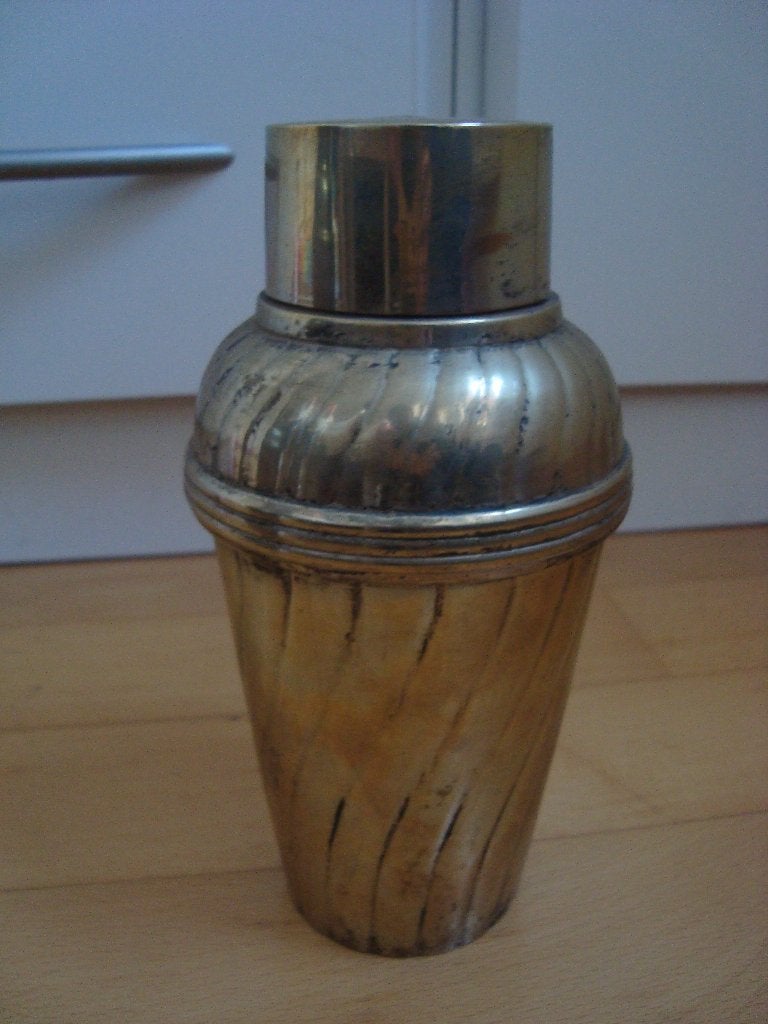 shaker ancien art déco en laiton, Enlèvement