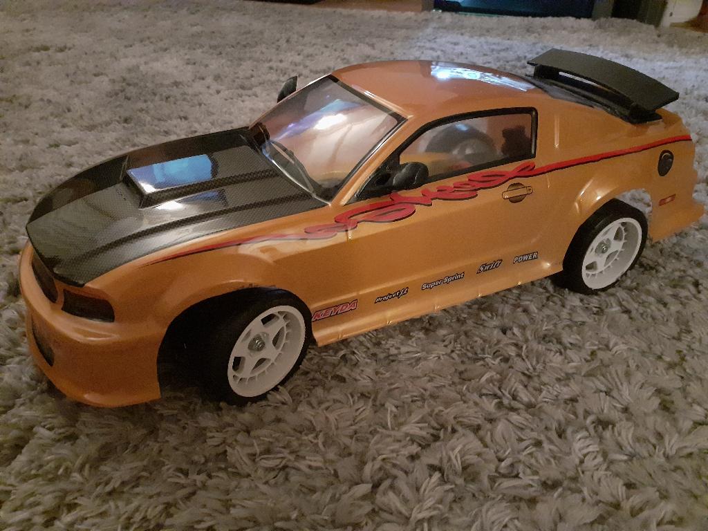 Ford Mustang RC op Tamiya TT-01E chassis, Elektro, Ophalen of Verzenden, Zo goed als nieuw, Schaal 1:10