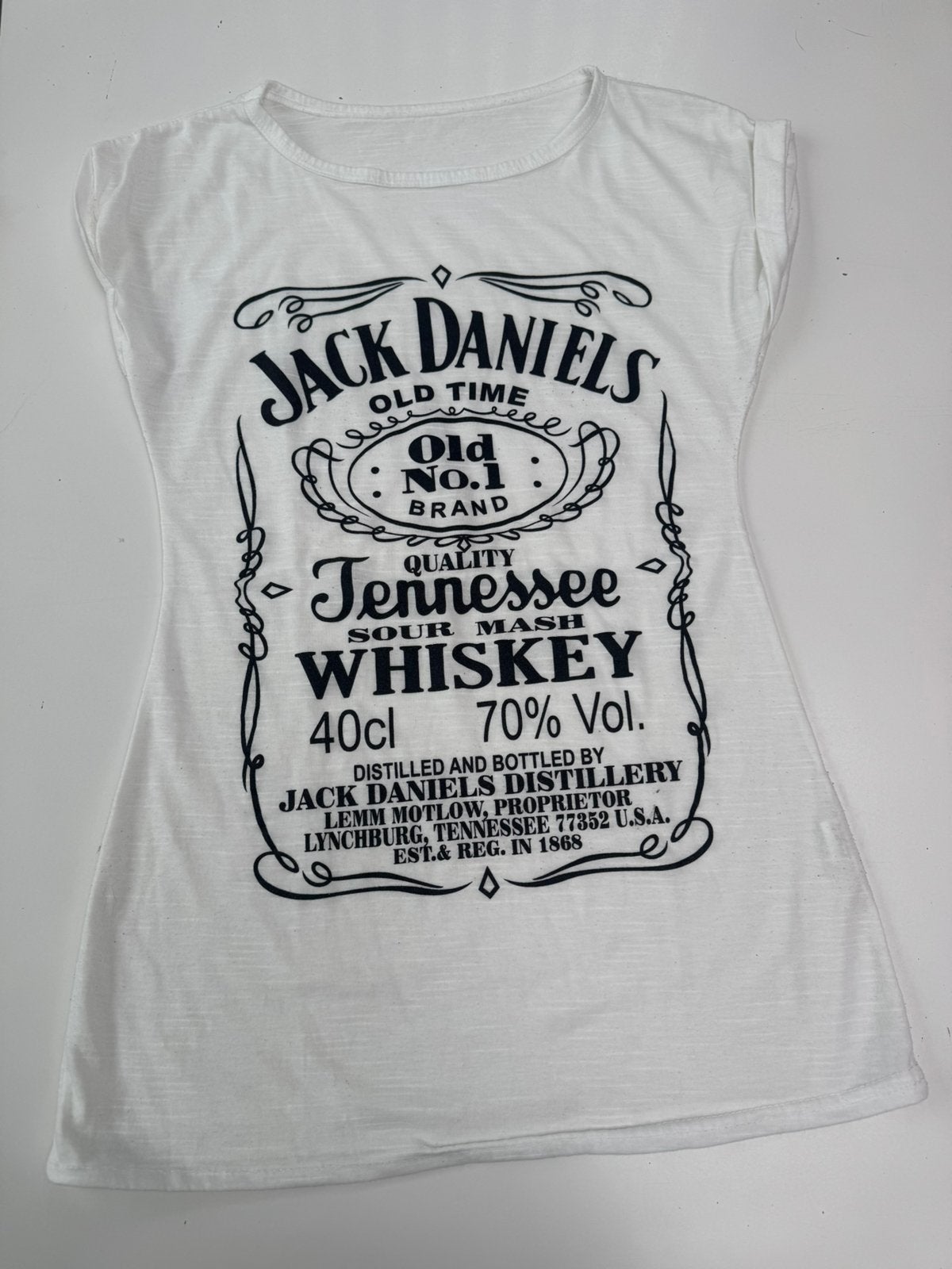 T-shirt Jack Daniels - maat M/L, Ophalen, Zo goed als nieuw, Maat 38/40 (M), Beige