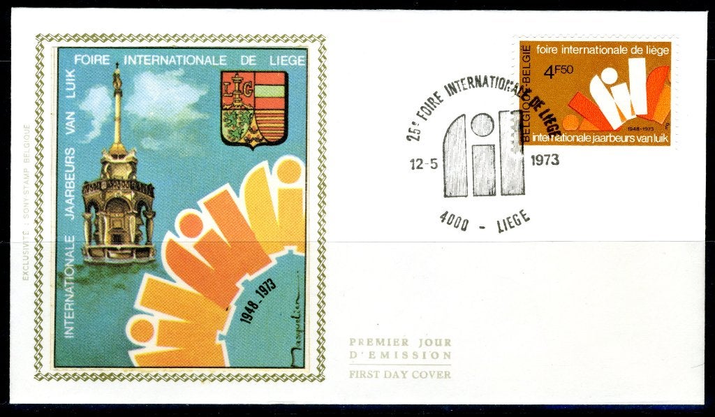 (B) 1672 FDC z/s 1973 - 25e Foire internationale de Liège., Timbres & Monnaies, Oblitéré, Affranchi, Oblitération 1er jour, Envoi