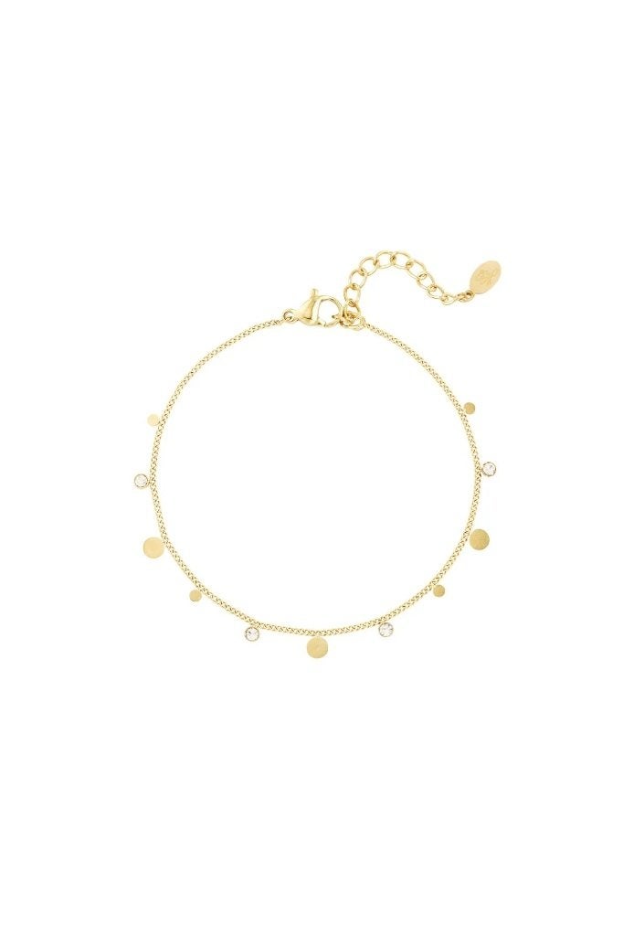 Armband simpel met strass details Goud kleur Stainless Steel, Nieuw, Ophalen of Verzenden, Goud, Goud