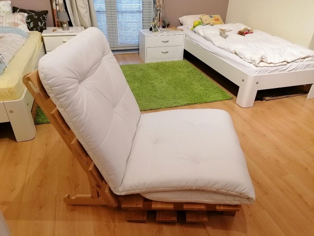 Zetel / logeerbed verstelbaar, Ophalen, Verstelbaar, Eenpersoons, Wit