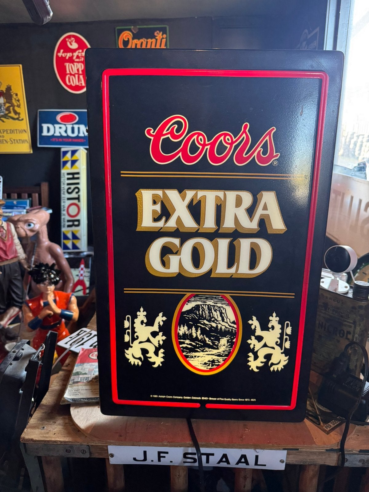Coors Bier oude reclame lichtbak, Ophalen, Gebruikt, ., Lichtbak of (neon) lamp