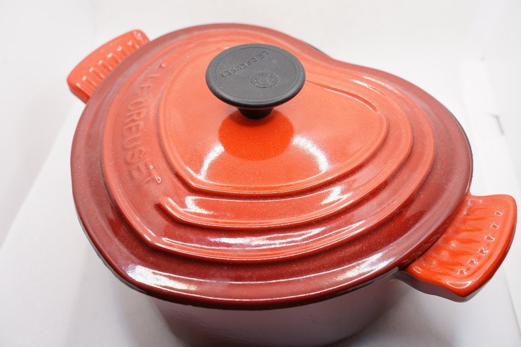 Le Creuset kookpot hart gietijzer, Huis en Inrichting, Gebruikt, Gietijzer, Geschikt voor inductie, Le Creuset